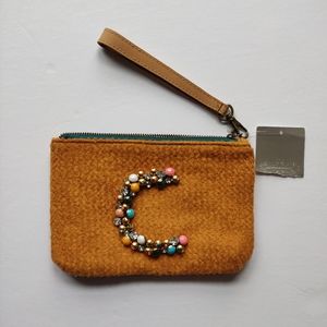 Miss Albright Specialty Anthropologie Wristlet Zipper Pouch Initial C Wool Felt